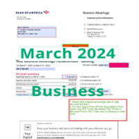 Bank of America March 2024 Bank Statement Template (Business) 